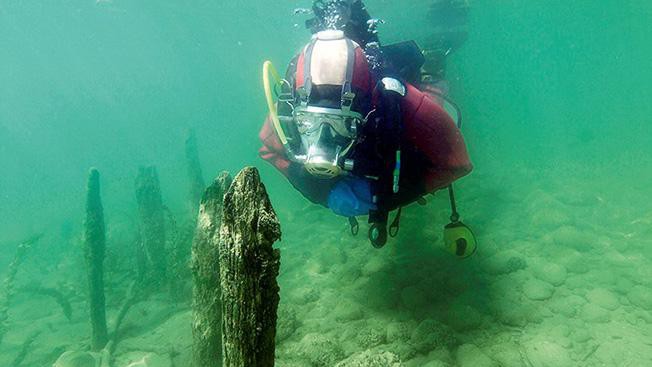 The Sutz-Lattrigen archaeological site, on the shores of Lake Biel. © Arch. Service BE