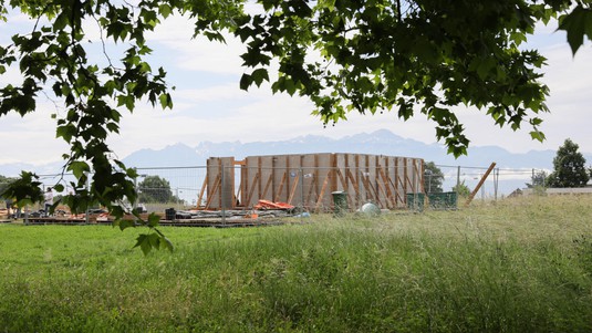 The pavilion built on the University of Lausanne campus. © Alain Herzog / EPFL 2018