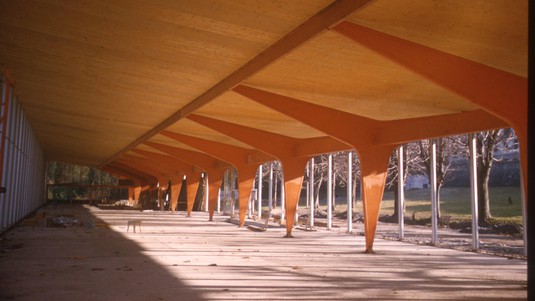 During the construction, 1956 © Arch. départ. de la Haute-Savoie, fonds Maurice Novarina/EPFL-TSAM