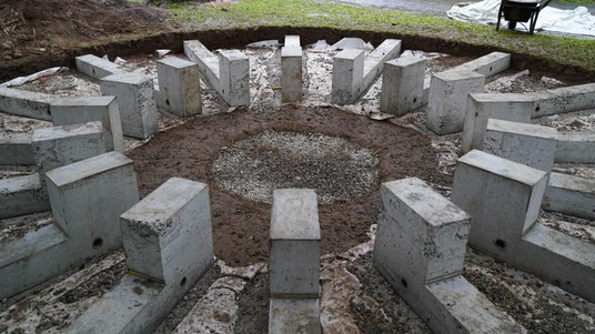 The foundations of the Pavilion. © EAST/Jeckelmann/EPFL