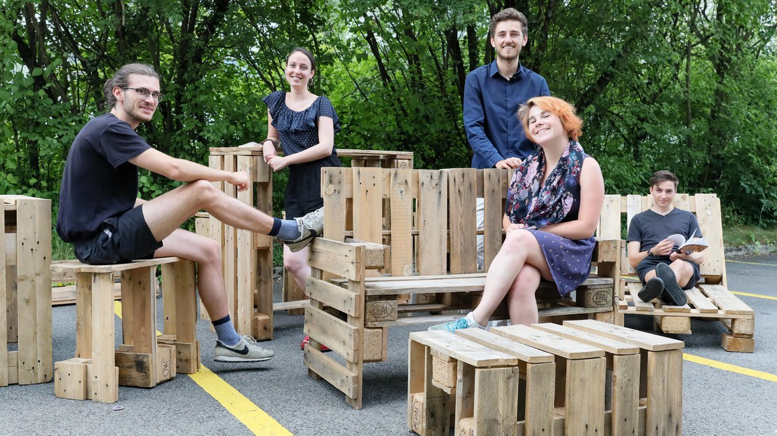 Léo Benjamin, Delphine Klumpp, Alexis Barrou, Elise Hautefaye, Thomas Vila. © Alain Herzog / EPFL