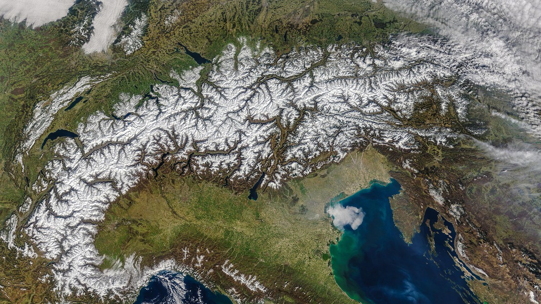 Overview of the Alps.  © NASA.GOV