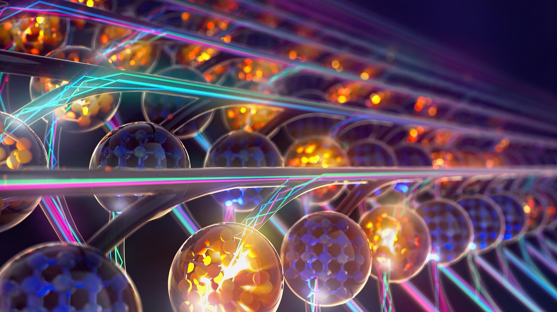 Schematic representation of a processor for matrix multiplications that runs on light. Credit: University of Oxford